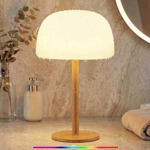 IP65 Waterproof Shower Lamp Cordless Lamp - 7500mAh Rechargeable Table Lamp, Bathroom Lamp, RGB 15 Colors & 3 Color Temperature Touch Dimmable, Battery Lamp for Inside Shower, Bathtub, Outdoor