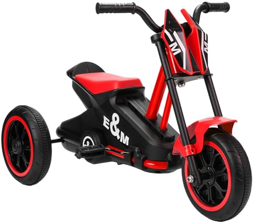 AIYAPLAY Tricycle pour Enfants Vélo d'Équilibre 3 Roues avec Pédale Rouge
