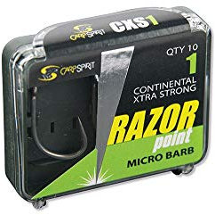 CarpSpirit EINFACHER Haken CARP Spirit Razor Point Continental Xtra Strong - by 10, N°2
