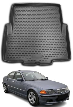 OMAC Kofferraummatte Kofferraumwanne kompatibel mit BMW 3er E46 Limo 1998-2007 TPE Schwarz