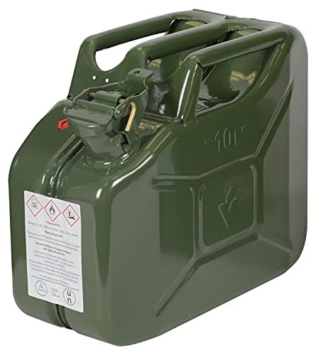Jerrican 10L – Jerrican Metal – Cerradura con pasador – Tratamiento interior antioxidante – Estándar de transporte de materiales peligrosos