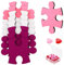 HonGien 9 PCS Filzstift Puzzle Form Selbstklebende Eva Boards mit 50 Herzform Push Pins für Fotos Memos Display Bilder Zeichnen Bunte Wanddekoration, Pink
