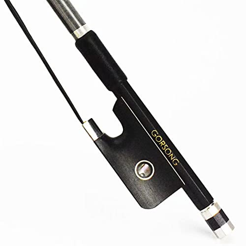 Black Carbon Fiber Cello bow Full Size 4/4 Lightweight Ebony Frog Black Mongolian Horsehair Cool Looking