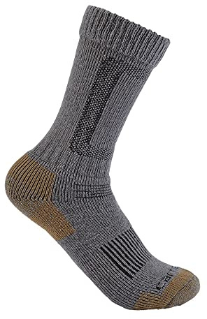 Carhartt Men's Heavyweight Wool Blend Steel Toe Boot Sock, Heather Grey, Large