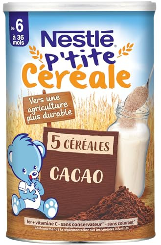 Nestlé Bébé P'tite Céréale Céréales déshydratées Cacao - dès 6 mois - Boîte de 415g