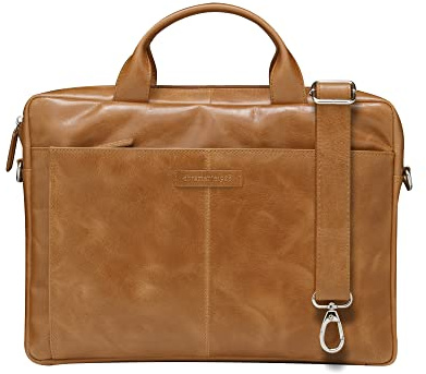 dbramante1928 - Amalienborg Laptoptasche 15 zoll für Damen & Herren - Aktentasche mit abnehmbarem & verstellbarem Schultergurt - Aus echtem Vollnarbenleder - Tan (2nd Gen)
