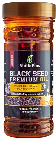 Black Seed Oil Capsules, Premium Cold Pressed Sativa Nigella, High Strength Thymoquenine 2X%, 500mg, 150 Softgels