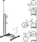 Joparri Soporte para bicicletas de suelo, soporte de bicicleta de altura ajustable, soporte para bicicletas de 20 a 29 pulgadas, para garaje y apartamento con protección de marco, 42,5 x 43,5 x 117