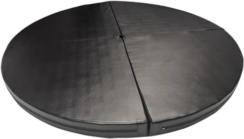 SAFWELAU Dance Stange Stangen-Crashmatte - 1,2 m/1,5 m/1,6 m/2 m Runde faltbare Pole Dance Matte, Gymnastikübung Yoga Fitness Tragbare, stoßdämpfende Fallschutzpolsterung (Color : Black, Size : 120c