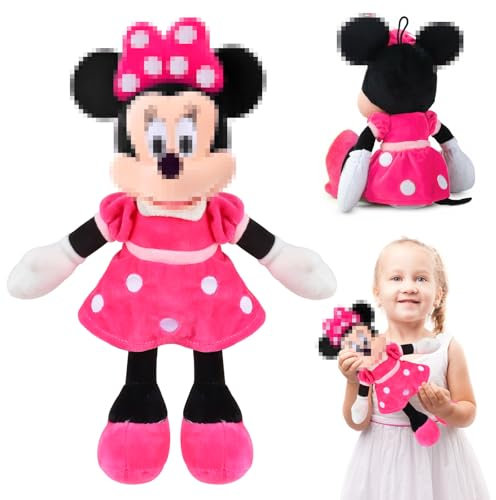 Minnie Maus Plüschtier, 35cm Kuscheltier Minnie Maus Rosa, Minnie Plüschpuppen Kinder, Stofftier Mouse, Plüschfigur für Geburtstage, Plüsch Spielzeug für Mädchen und Jungen Kindergeschenk (Minnie)