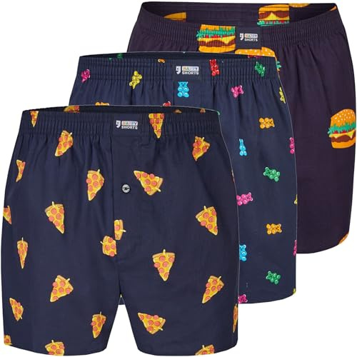 Happy Shorts X - Calzoncillos tipo bóxer para hombre con suspensión, Diseño 19, L