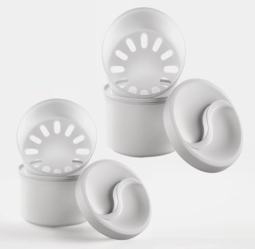 Zahnprothesenbehälter, Prothesendose mit herausnehmbarem Einsatz, sicherem Schraubdeckel und Temperaturbeständigkeit | hygienische Aufbewahrung und Reinigung für Zahnprothesen und Zahnschienen (2St.)