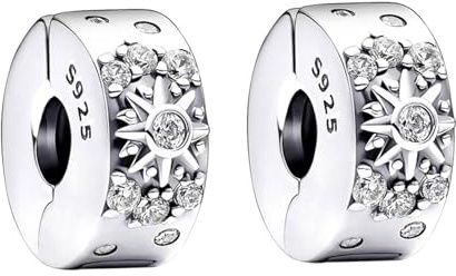 Ceeyoll 2 Pezzi Clip Charm Compatibili Bracciale,Charm Originale Offerta, Char Donna, Bead Ciondolo,Clip/Stopper Char perfetto Regali per Moglie e Ragazze.