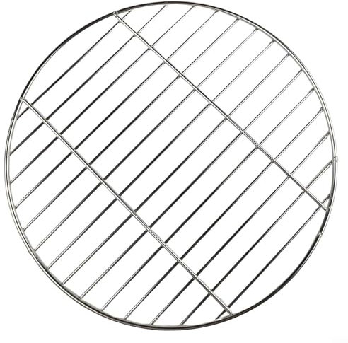 MoSundi Rejilla de barbacoa de acero inoxidable para camping, rejilla de barbacoa, bandeja redonda para picnic, jardín, fiesta, cocina, aventuras (40 cm)