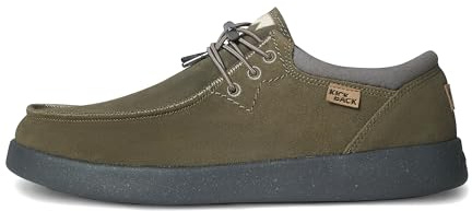Kickback Haven Mocassins Homme en Cuir et Daim – Chaussures Slip‑on Légères avec Lacets Élastiques, Semelle Confort Amortissante et Doublure Cuir – Style Casual Quotidien