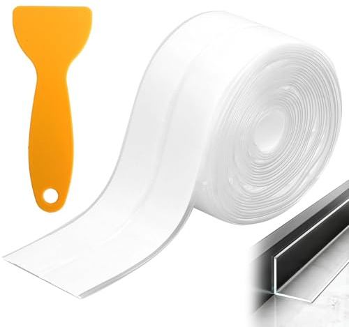 JYYWTSI Cinta de sellado autoadhesiva, 2 unidades, 3,8 x 320 cm, cinta de sellado autoadhesiva, resistente al agua para lavabos, bañera y fregadero, cinta para juntas contra la suciedad y la humedad