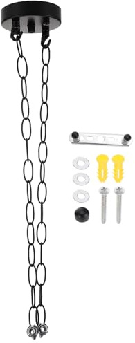 MOBUTOFU Catena per Lampadario Nero in Ferro Resistente alla Ruggine, Set, Design Semplice e Vintage, per Lampade a Sospensione in Appartamenti Moderni