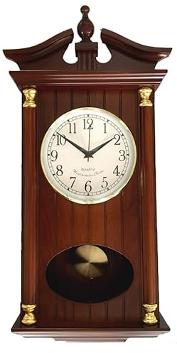 Reloj de Pared de péndulo 60x29x10, Reloj de péndulo, Reloj de carrillón, maquinaria Cuarzo, sonería Antes de Las Enteras, Silencio Nocturno automático.