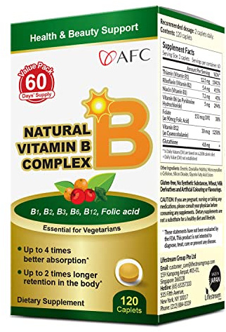 AFC Japan Vitamin B Complex for Men & Women, Energy, Immunity -120 Capsules