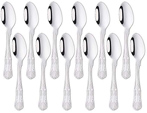 Buyer Star 12 delar espressosked set, rostfritt stål silver kaffeskedar, bestick set för smaktillsatser espresso och Demitasse