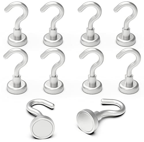THCMAG Magnetic Hooks Refrigerator, Cruise Ship Accessories,18 LBS Super Magnets with Neodymium Rare Earth for Hanging, Door Holder, Keys, Home, Office, Refrigerators, BBQ, Pack of 10