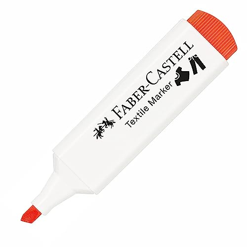 Faber-Castell Marcador textil, naranja neón, puntas de 1 mm, 2 mm y 5 mm, reciclado, MARKING_PEN