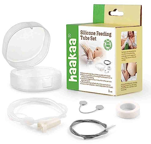 Relactador Lactancia de Silicona para Bebés – Alimentación Complementaria Bebé y Lactancia Materna – Sistema de Relactador en el Pecho con Control de Flujo – Kit Bebe Lactancia – Haakaa
