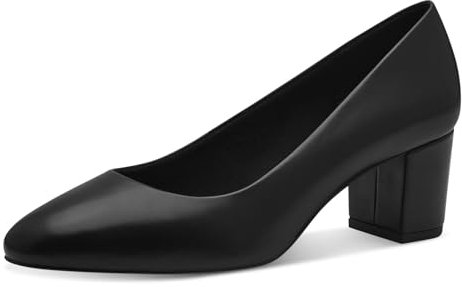 MARCO TOZZI Damen Pumps aus Leder mit Blockabsatz, Schwarz (Black), 39 EU