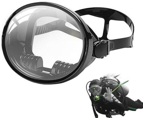 Schnorchelmaske, Tauchermaske, transparente Universalbrille zum Schwimmen und Tauchen, verstellbare Schwimmmaske mit Linse aus gehärtetem Glas zum Schwimmen, Apnoe,
