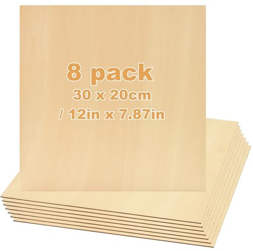 Compensato 3mm, compensato 30 × 20 cm basswood, Lre Co. materiali di scultura artigianato in legno pacchetto, compensato per la fabbricazione di modelli, fai da te legno artigianato (8)