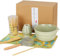 HuiJuKeJi 7 Stück Matcha Set, Matcha Tee Sets Matcha Besen Set Matcha Set für Einsteiger Stylisches Matchas Set Matcha-Besen, Matcha Filtersieb,Matcha-Schale, Matcha Löffel Teetuchunterlage (Green)