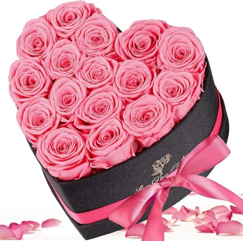 Rosenbox 16 Infinity Rosen Ewige Rose, Konservierte Rose, 3-4 Jahre haltbar, Rosenbox mit Konservierte Blumen Konservierte Blumen Rose