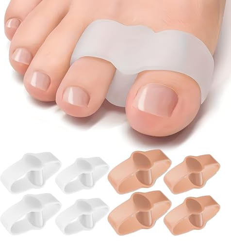 4 Separadores de dedos, talla única, alivian el dolor, mantienen la salud de los pies, corrigen los dedos doblados o superpuestos, adecuados para hallux valgus, alivian el dolor