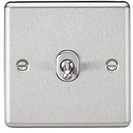 10AX 1G Intermediate Toggle Switch - Rounded Edge Brushed Chrome