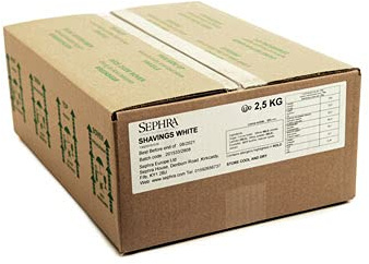 Sephra White Belgian Chocolate Shavings – Value 2.5kg Box