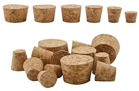 INCREWAY 40PCS bouchons en bois doux naturels en six tailles pour bouteilles de vin et de bière, bouteilles en verre, décor bricolage