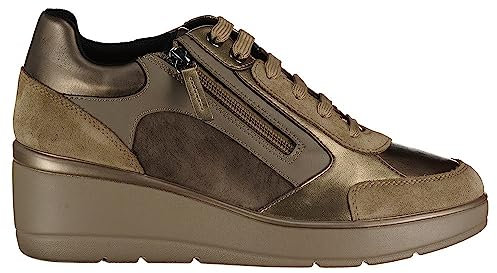 Geox D Ilde C, Zapatillas Mujer, Dk Taupe, 38 EU