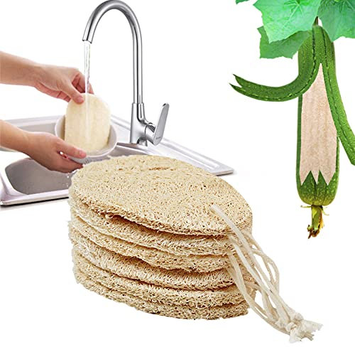 Natürlicher Schwämme, Luffa Schwamm, 6 Stück Kompostierbare Schwämme, Schwamm Für Küche Luffa, Natürliche Geschirrschwamm, Umweltfreundliche Biologisch Abbaubare Luffa für Küche, Bad, Butyeak