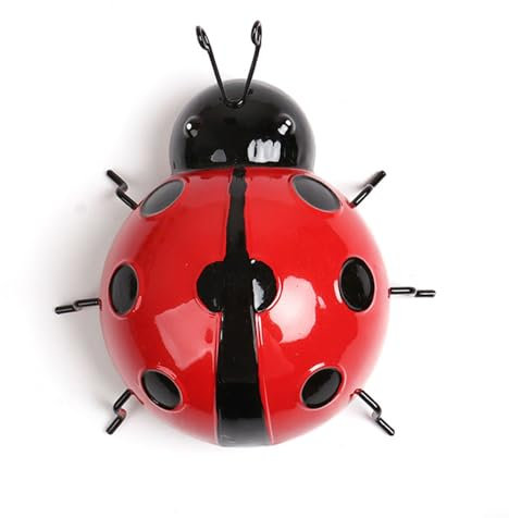 Décorations murales de jardin en métal en forme de 3D (rouge)