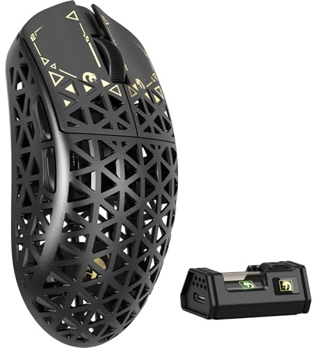 MAMBASNAKE M5 Ultra Carbon Fiber 8000Hz Kabellose Gaming-Maus mit Bis zu 42000 DPI, PAW3950MAX Sensor, 39g Ultraleicht, Nordic 52840 Chip, 2,4GHz Wireless/BT/Kabelgebunden, für PC/Xbox/PS/Mac –Schwarz