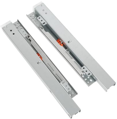 Undermount Drawer Slides, Bottom Mount Invisible Soft Close Pull Out Drawer Runners, 1 Pair Full Extension Hidden Ball Bearing Bottom Rail, Shelf Floor Slide for Kitchen Cabinet (Silver, 8inch200mm)