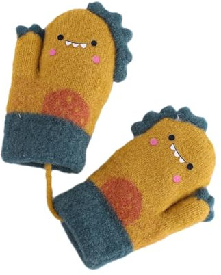 BESPORTBLE Guantes De Dinosaurio De Peluche Para Invierno Gruesos y Calientes Guantes Dibujos Animados Jugar El Parque