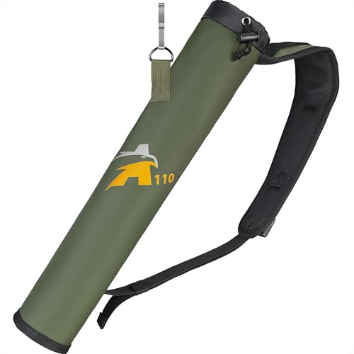 Sunya Carquois de Flèche de Tir à l'arc, Modes de Transport Double Hanche et Dos, Boucle Silencieuse Réglable à Détachement Rapide, Pliable Léger 200g, Fermeture à Cordon de Réduction du Bruit (Vert)