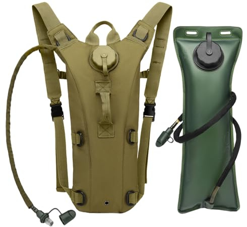 Flintronic Hidratacion Trail Running, Mochila Ciclismo con Agua de 3L, Transpirable Mochila Hidratación para Exteriores, Montaña, Senderismo (Caqui)