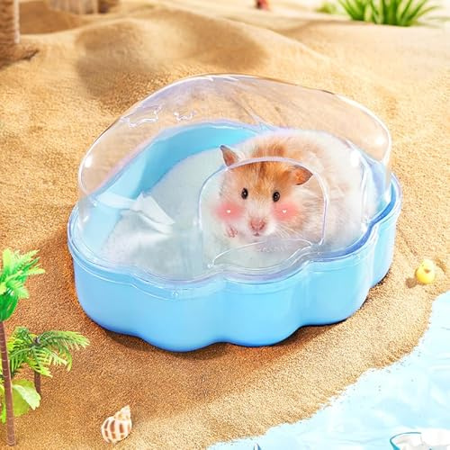 BUCATSTATE Bac à sable pour hamster - Bac à sable - Avec pelle - Pour chinchilla, ours dorés, gerbil (SHELLBLUE-L)