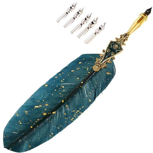Abaodam Lot Stylo Calligraphie Style Rétro, Kit Complet Stylo-Plume Résistant et Accessoires, pour Écriture de Bureau et Projets Artistiques