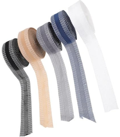 PACKOVE Ruban Thermocollant pour Ourlets Pantalons 3 Mètres, Ruban Adhésif sans Couture pour Jeans et Vêtements, Bandes Souples et Élastiques pour Réparation et Ajustement, Noir Gris