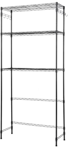 Teodute 3 nivåer justerbar tvättmaskinshylla, 89 x 34 x 194 cm max 145 kg | Tvättmaskinskåp, tvättmaskin torktumlare skåp hyllsystem för skafferi, badrum, tvättstuga, kök