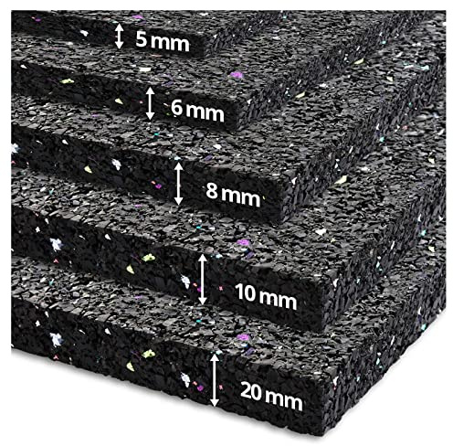 etm - Tappetino antivibrante per lavatrice, insonorizzato, in gomma spessa, assorbe il suono e gli urti, spessore: 10 mm - 125 x 200 cm