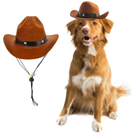AWOCAN Cappello da cowboy per animali domestici, per cosplay, cuccioli, cani, gatti, feste, decorazione